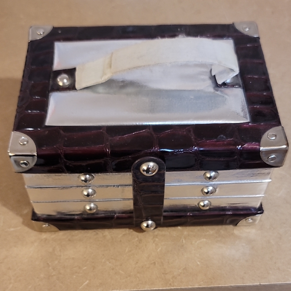 Silver and Brown Makeup Box